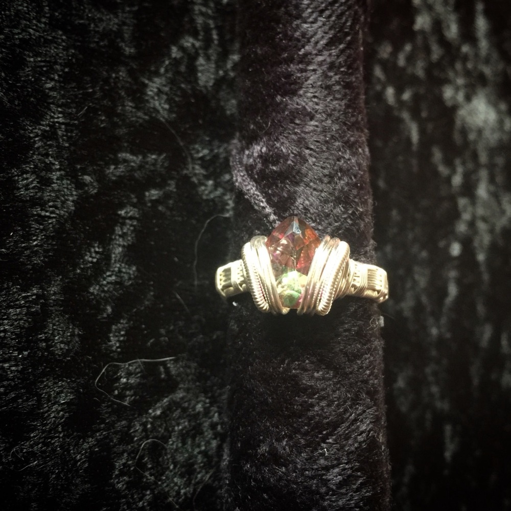 Fire topaz ring